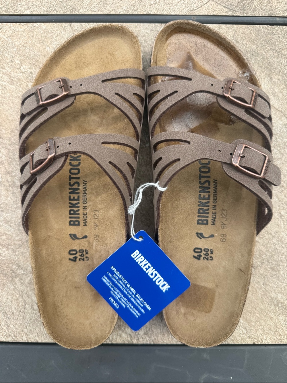 Birkenstock Granada Womens Brown Arizona-Style Triple Strap Sandal